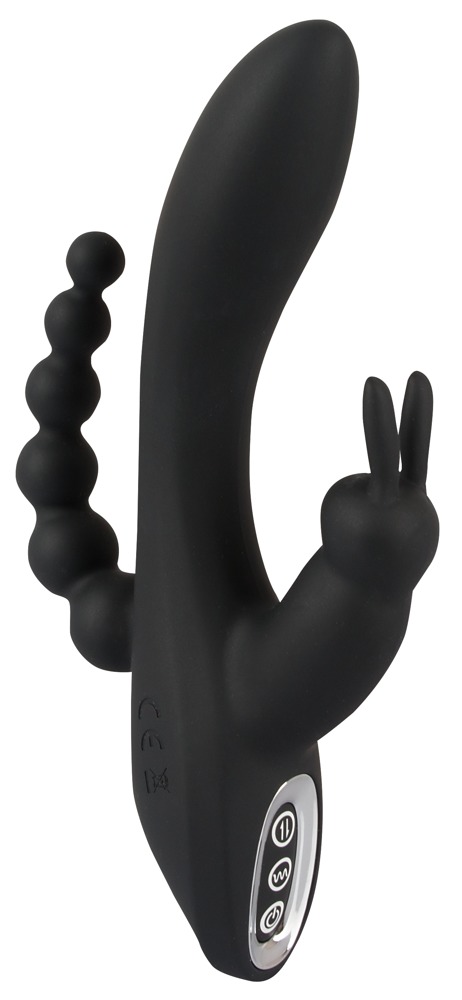VIBRATORE CON STIMOLATORE CLITORIDEO E ANALE - immagine 2