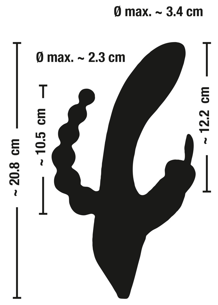 VIBRATORE CON STIMOLATORE CLITORIDEO E ANALE - immagine 12