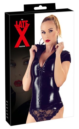 Maglia da donna in lattice con zip della latex
