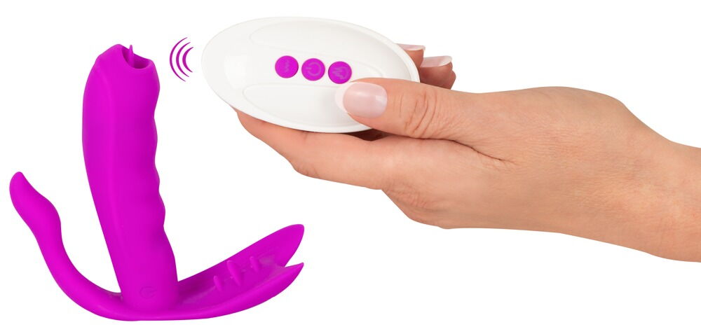 MUTANDINA VIBRANTE CON STIMOLATORE CLITORIDEO , VAGINALE E ANALE - immagine 8
