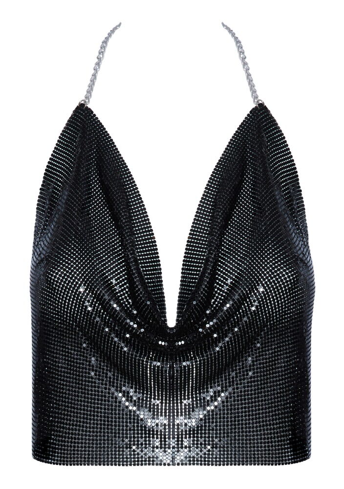 TOP CORTO IN METALLO NERO BY COTTELLI ACCESSOIRES - immagine 2