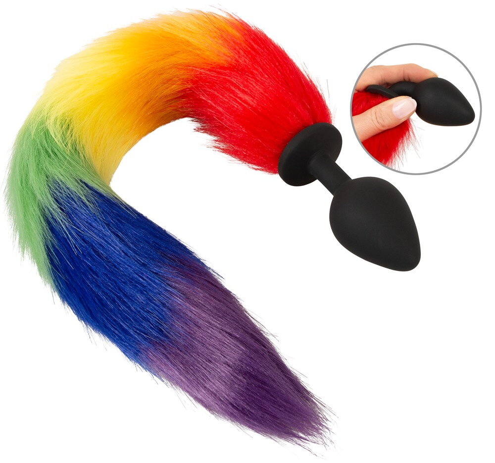 PLUG ANALE CON CODA ARCOBALENO - immagine 2