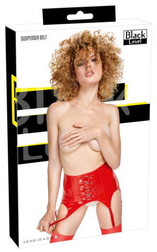 CINTURA REGGICALZE EXTRA LARGA IN VERNICE ROSSA DI BLACK LEVEL