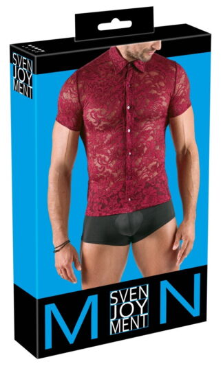 CAMICIA UOMO IN PIZZO ROSSO BY SVENJOYMENT