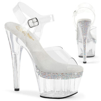 SANDALO PLEASER CON PLATEAU TRASPARENTE E STRASS